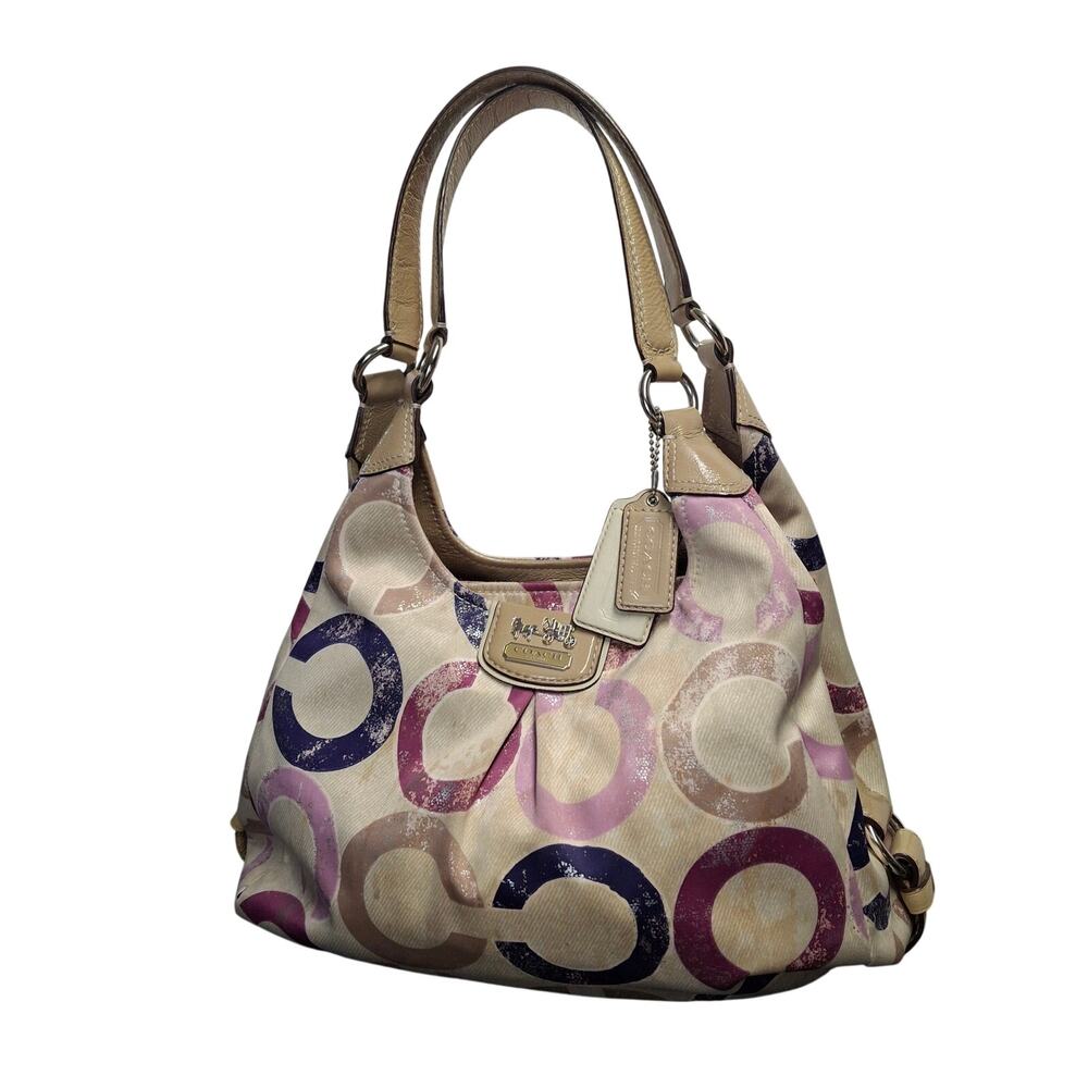 Coach Madison Maggie Op Art Shoulder Bag 22289 + Matching Wallet Dust Bag